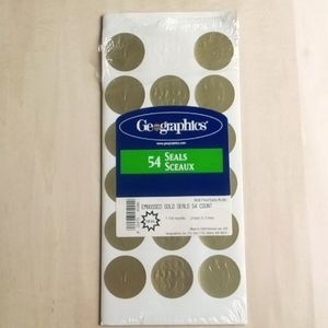 2/$15 Seals 53 Embossed Gold Foil